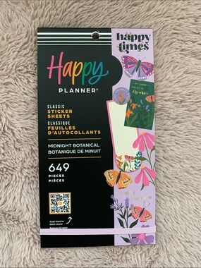 Happy Planner Midnight Botanical Sticker Book 649 pcs NEW